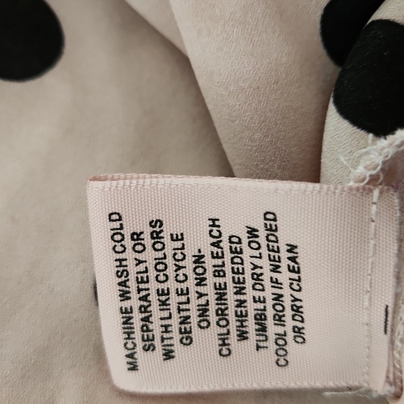 Philosophy Woman's Pink and Black Polka Dot Blouse Size L - Picture 6 of 6